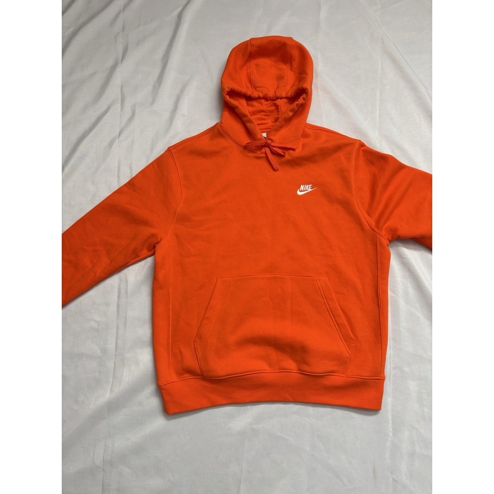 NEW Nike Club Fleece Pullover Hoodie Men's Size Large Orange Hoodie BV2654-819 - Picture 2 of 9